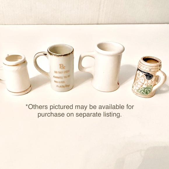 ESTATE VTG 2pc FLORAL LADY CONSOLATION PAIN RELIEF BEER MUG SHOT GLASS SOUVENIR - Picture 8 of 9